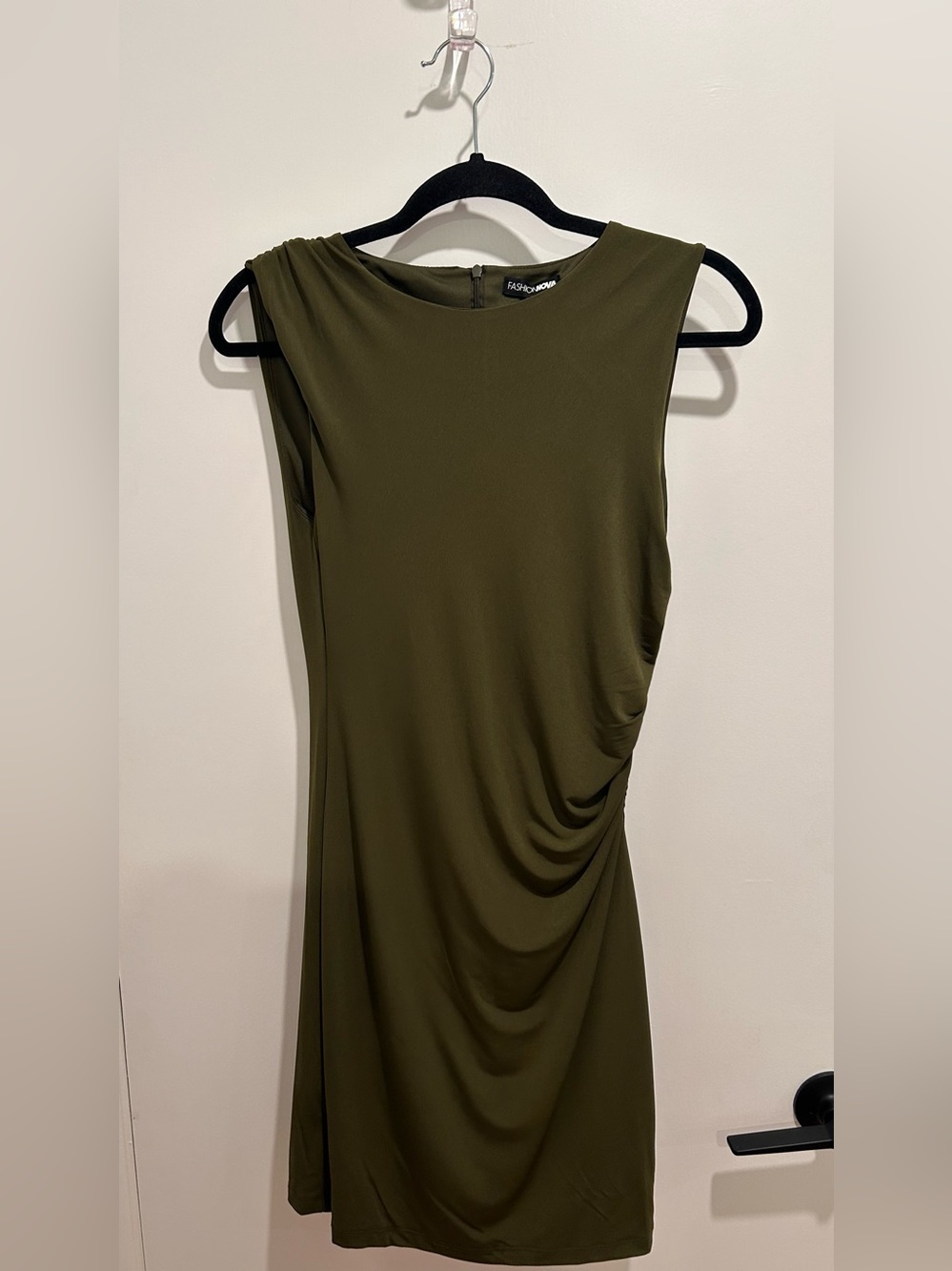 Fashion Nova NWT Olive Draped Dress